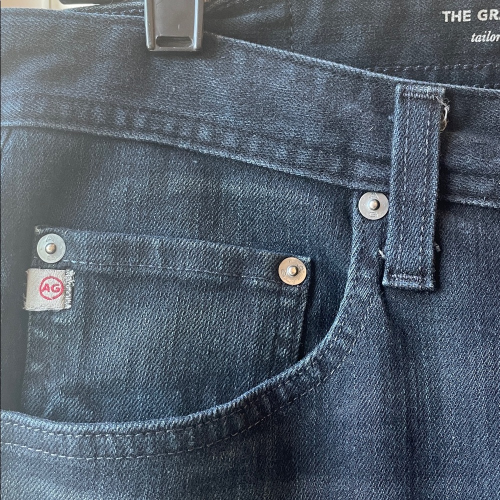 AG Mens Adriano Goldschmied “The Graduate” Tailored Leg Black Jeans. Size 34x34 - Picture 3 of 15